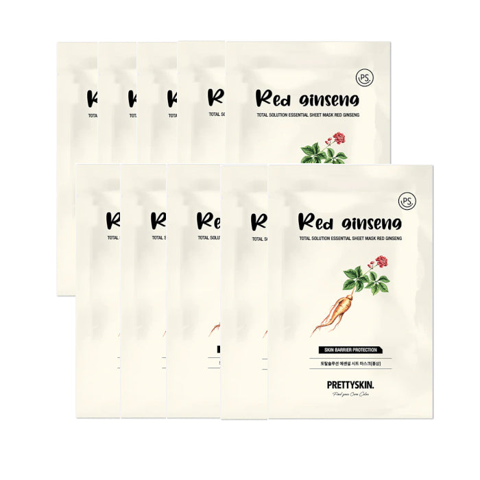 Wholesale PRETTYSKIN - Total Solution Essential Sheet Mask - Red Ginseng - 10pcs Set | Carsha