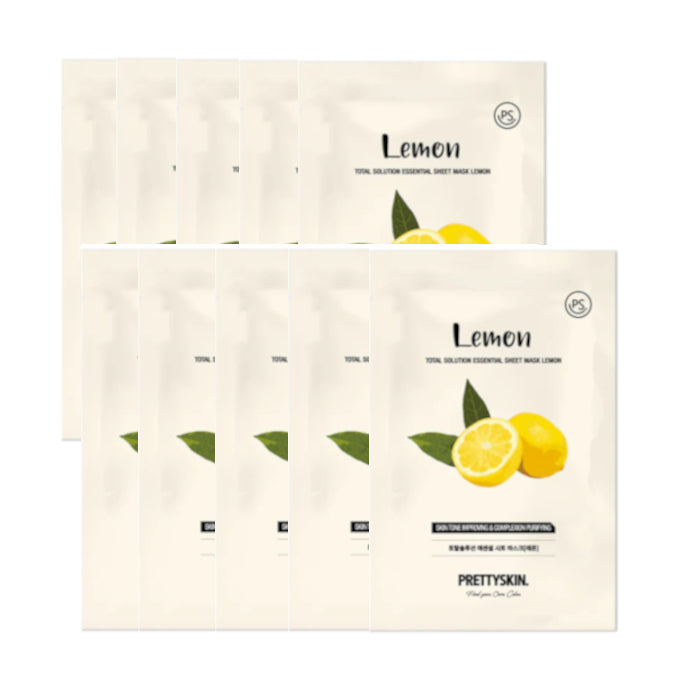 Wholesale PRETTYSKIN - Total Solution Essential Sheet Mask - Lemon - 10pcs Set | Carsha