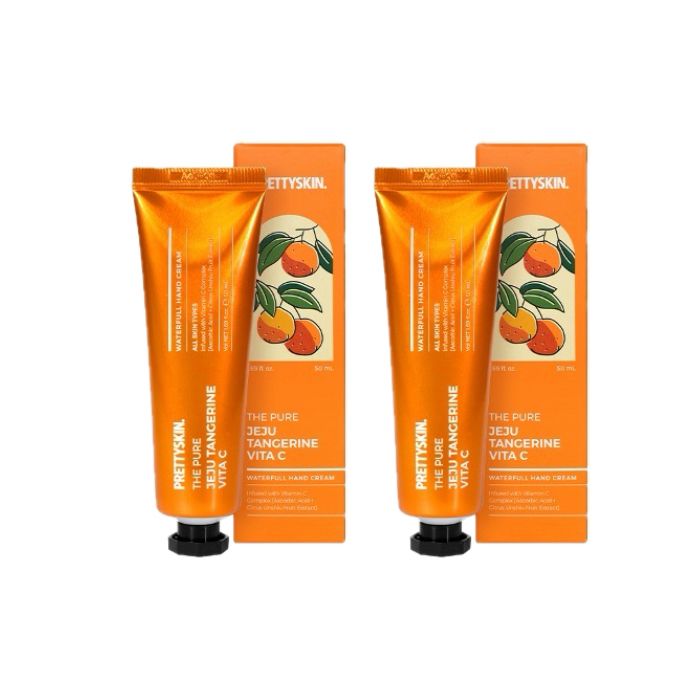 Wholesale PRETTYSKIN - The Pure Jeju Tangerine Vita C Waterfull Hand Cream - 50ml 2ea Set | Carsha