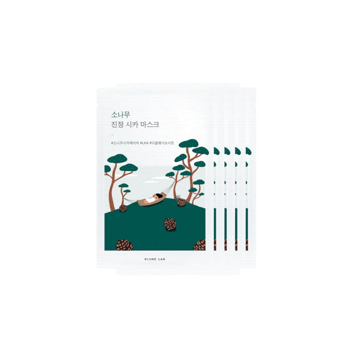 Wholesale Round Lab - Pine Calming Cica Mask Sheet - 27ml 5ea Set | Carsha