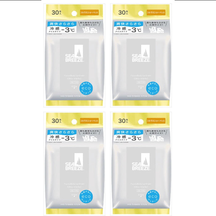 Wholesale Shiseido - Sea Breeze Face & Body Ice Sheet - 30 sheets - Citrus Sherbet 4ea Set | Carsha