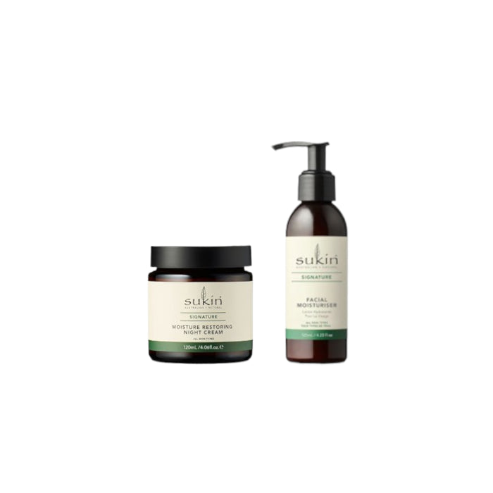 Wholesale Sukin - Signature Facial Moisturiser - 125ml 1ea X Signature Moisture Restoring Night Cream - 120ml 1ea | Carsha