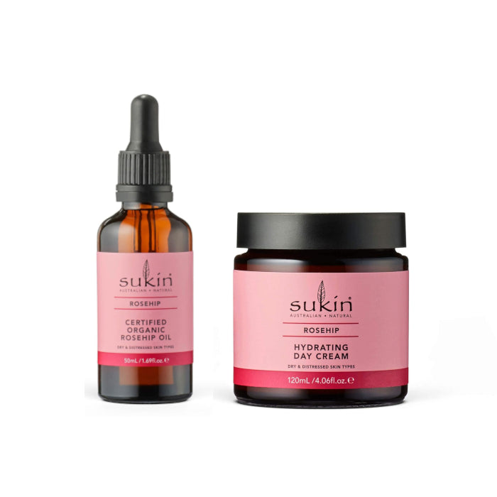 Wholesale Sukin - Certified Organic Rosehip Oil - 50ml 1ea X Rosehip Hydrating Day Cream - 120ml 1ea | Carsha