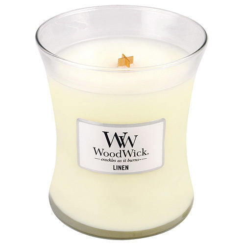 Woodwick Vaso candela profumata Lino 275 g
