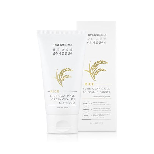 Wholesale THANK YOU FARMER - Rice Pure Clay Mask to Foam Cleanser - 150ml | Carsha