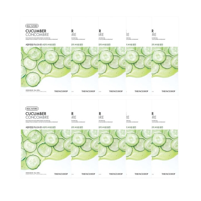 Wholesale THE FACE SHOP - Real Nature Face Mask - Cucumber - 1pc 10ea Set | Carsha