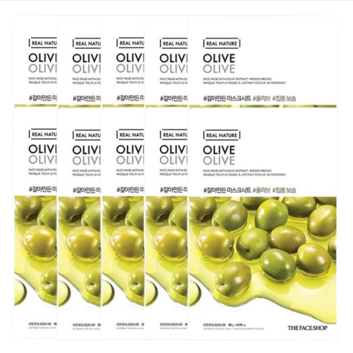 Wholesale THE FACE SHOP - Real Nature Face Mask - Olive - 1pc 10ea Set | Carsha