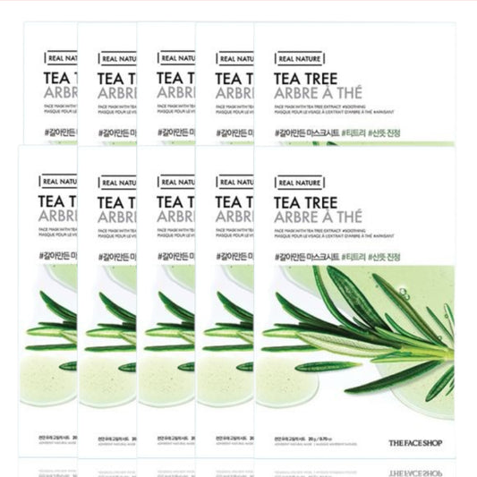 Wholesale THE FACE SHOP - Real Nature Face Mask - Tea Tree - 1pc 10ea Set | Carsha