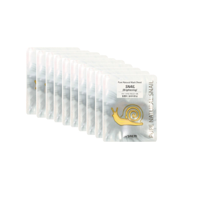 Wholesale The Saem - Pure Natural Mask Sheet - Snail Brightening 10ea Set | Carsha