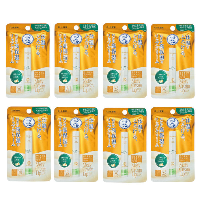 Wholesale Rohto Mentholatum - Melty Cream Lip SPF25/PA+++ - Milk Vanilla 8ea Set | Carsha
