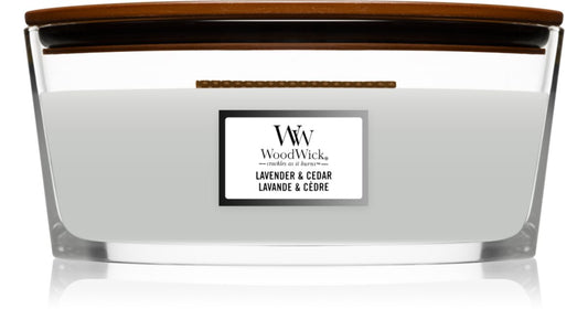 Woodwick Nave candela profumata Lavanda & Cedro 453 g