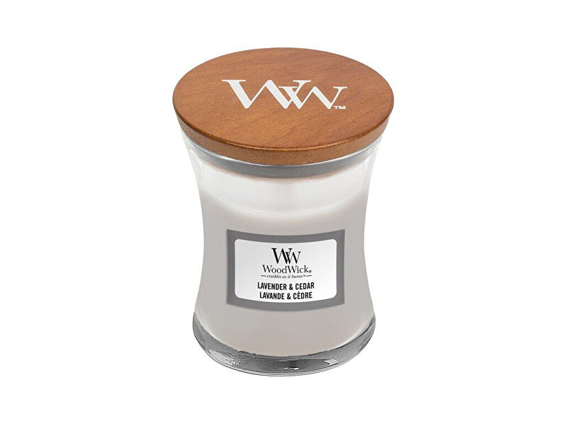 Woodwick Vaso candela profumata Lavanda & Cedro 85 g