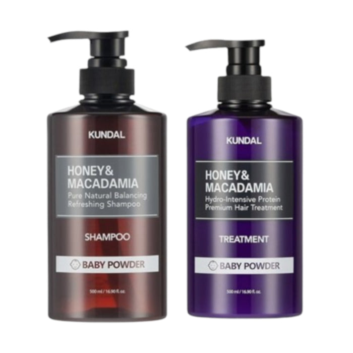 Wholesale KUNDAL - Honey & Macadamia Nature Shampoo + Treatment - 500ml Set - Baby Powder | Carsha
