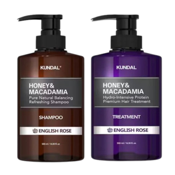 Wholesale KUNDAL - Honey & Macadamia Nature Shampoo + Treatment - 500ml Set - English Rose | Carsha