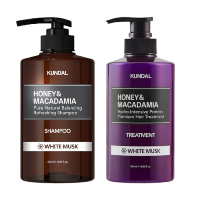 Wholesale KUNDAL - Honey & Macadamia Nature Shampoo + Treatment - 500ml Set - White Musk | Carsha