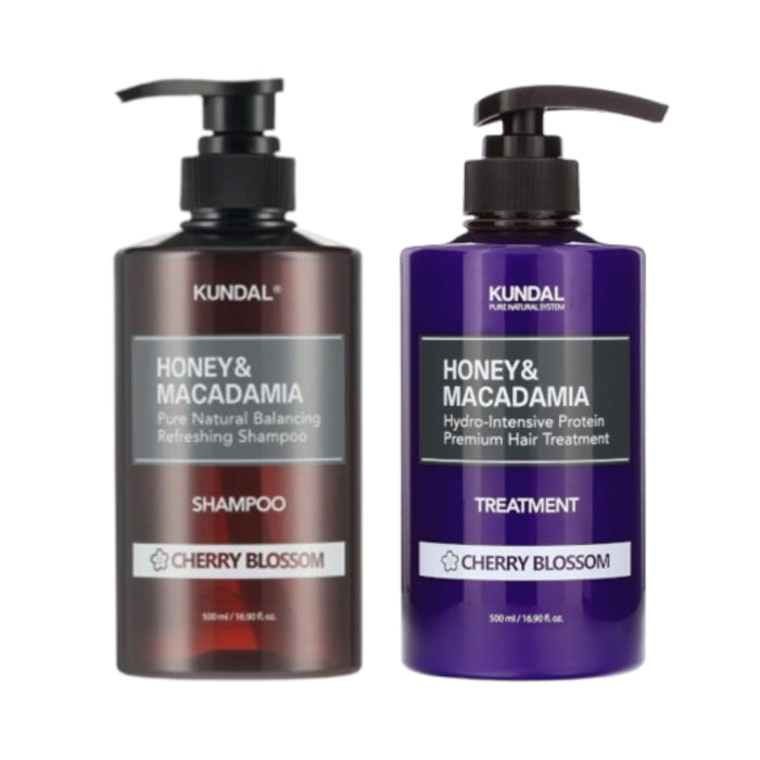 Wholesale KUNDAL - Honey & Macadamia Nature Shampoo + Treatment - 500ml Set - Cherry Blossom | Carsha