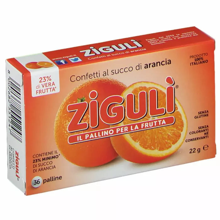 Ziguli Confetti al Gusto di Arancia 36 palline