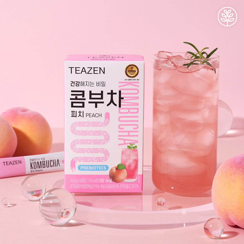 Teazen Kombucha Peach 5g x 10ea | Carsha Beauty Discounts