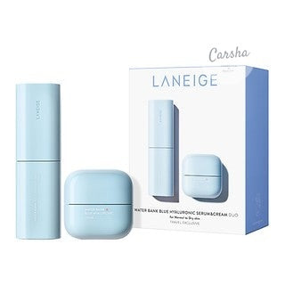 蘭芝 Water Bank 藍色透明質酸精華液和乳霜組合，適合中性和乾性肌膚 | Carsha