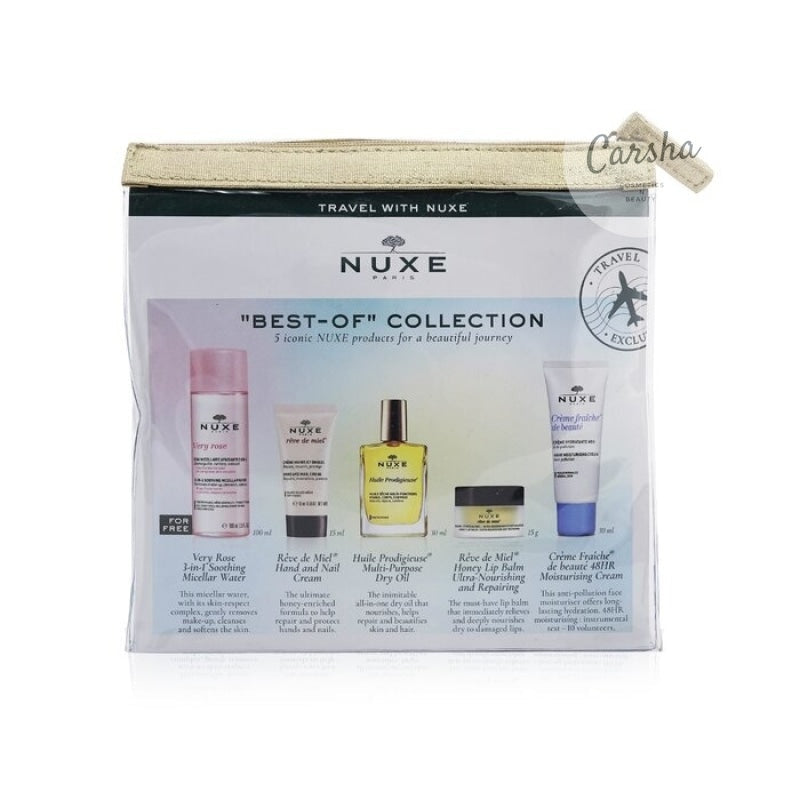 Nuxe best-of Collection: Very Rose Micellar Water+reve Hand & Nail Cream+huile Prodigieuse Multi-purpose Dry Oil+reve De Miel Honey Lip | Carsha